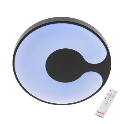 Redo 05-927 - LED-RGBW-dimmbare Deckenleuchte BIGSI LED/48W/230V 3000–6500K Ø 50 cm schwarz + Fernbedienung