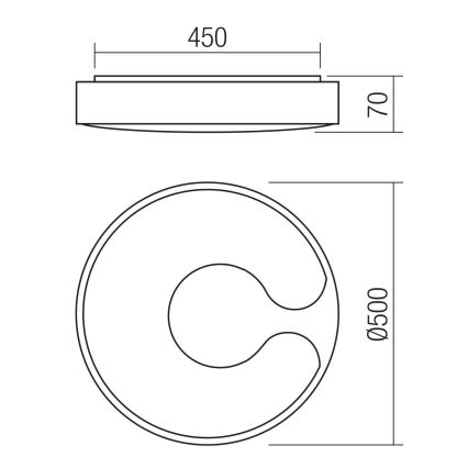 Redo 05-927 - LED-RGBW-dimmbare Deckenleuchte BIGSI LED/48W/230V 3000–6500K Ø 50 cm schwarz + Fernbedienung