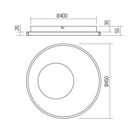 Redo 05-959 - Dimmbare LED-Deckenleuchte SINTESI LED/45W/230V d 45 cm 3000-6000K + Fernbedienung