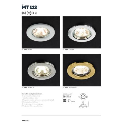 Redo 70309 - Einbauleuchte MT 1xGU5,3/50W/12V mattchrom