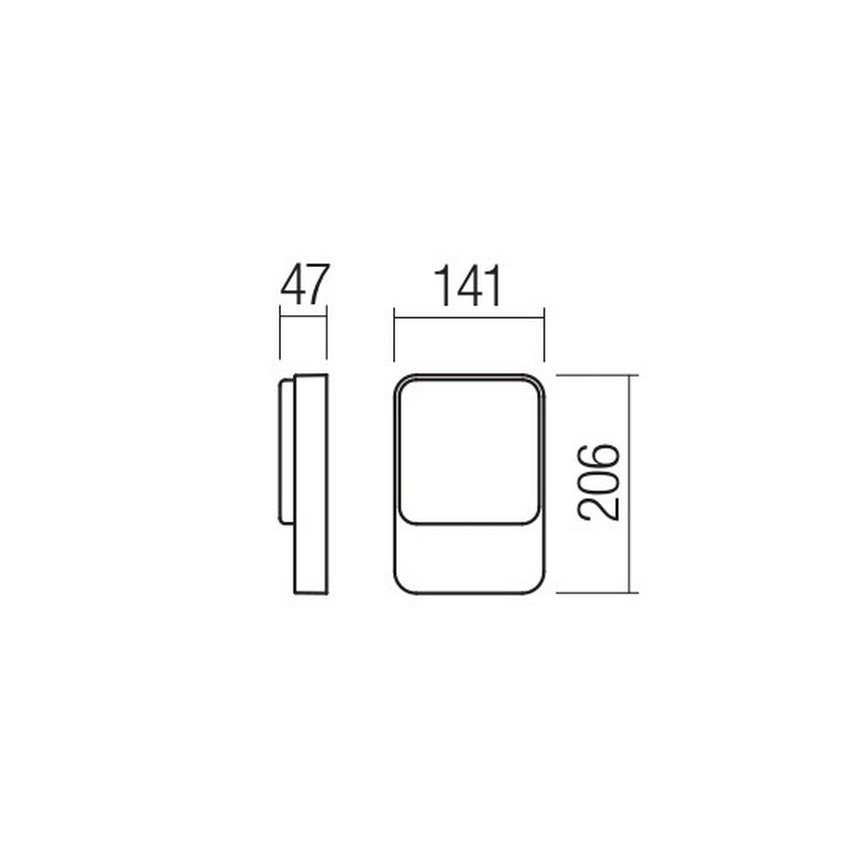 Redo 90129 - LED Auβen-Wandbeleuchtung COLIN 1xLED/9W/230V IP54