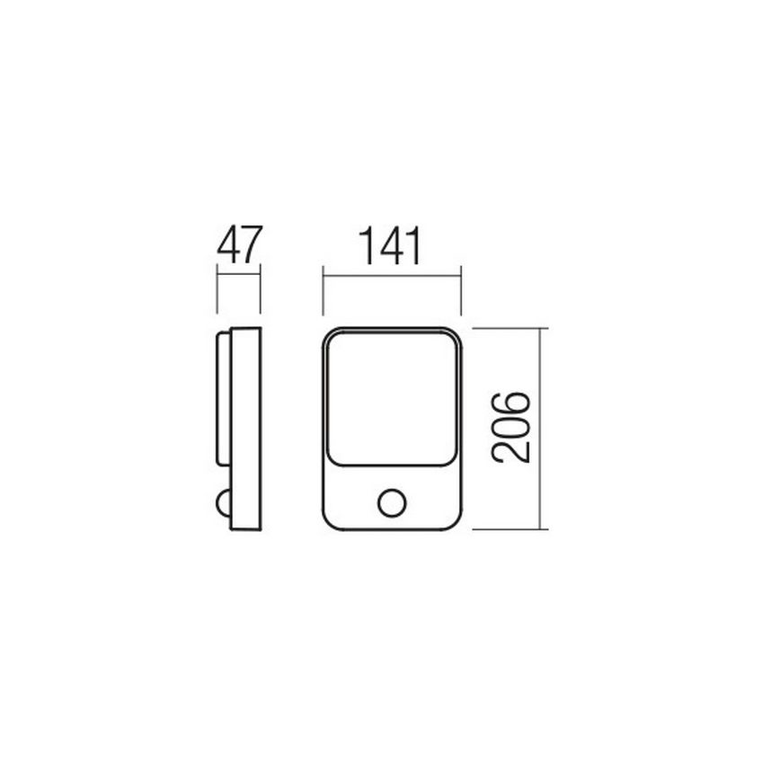 Redo 90133 - LED Außenwandleuchte mit Bewegungs- und Dämmerungssensor COLIN LED/9W/230V 3000K IP54 Anthrazit