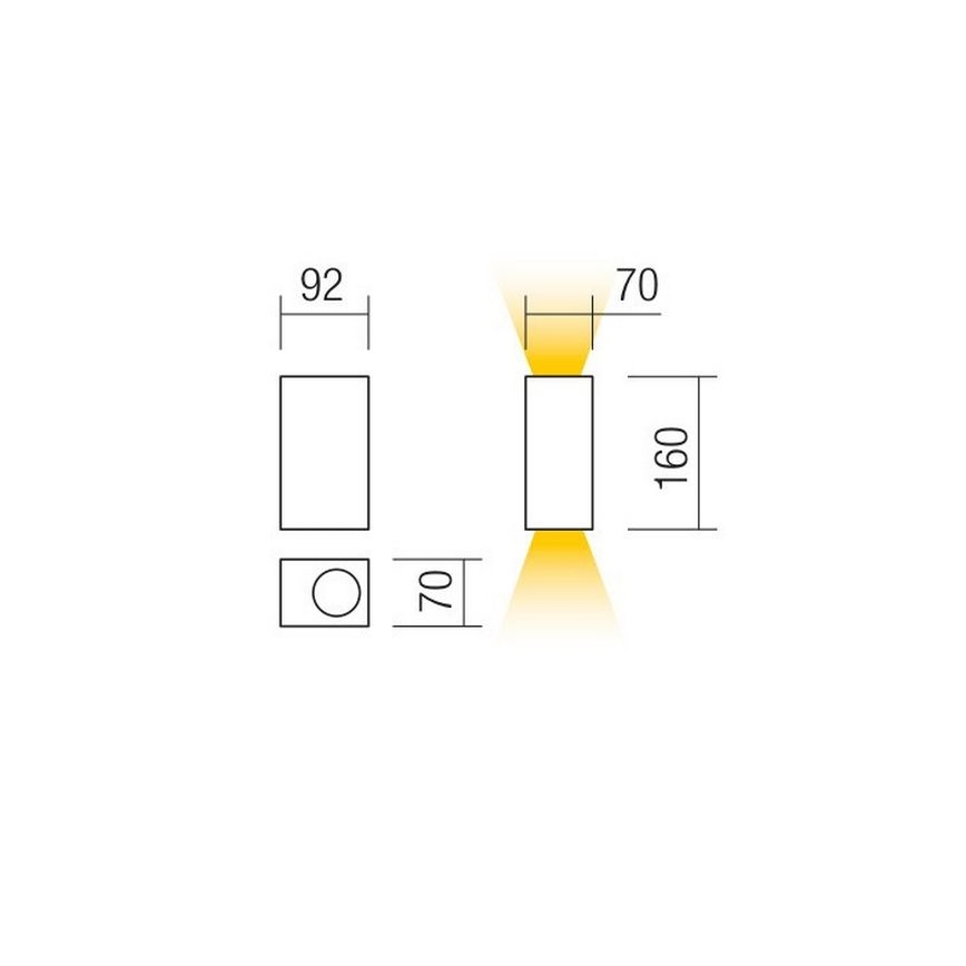 Redo 90152 - Außenwandleuchte PUNTA 2xGU10/7W/230V IP44