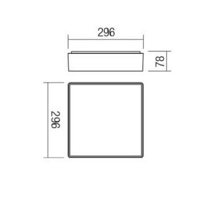 Redo 90158 - LED-Deckenleuchte für den Außenbereich MARINA LED/16W/230V 29,6x29,6 cm IP65 anthrazit