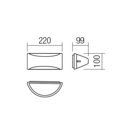 Redo 90191 - LED-Wandleuchte für den Außenbereich SCUDO LED/10W/230V 3000K IP54 anthrazit