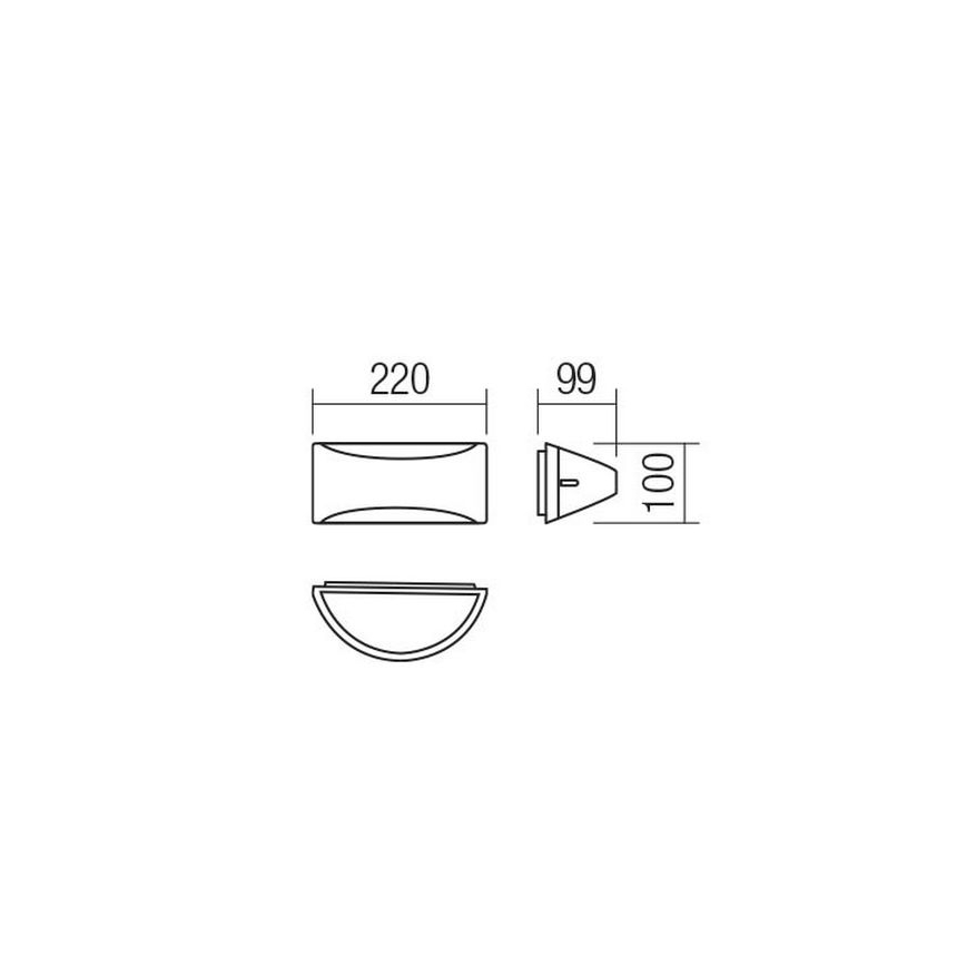 Redo 90191 - LED-Wandleuchte für den Außenbereich SCUDO LED/10W/230V 3000K IP54 anthrazit
