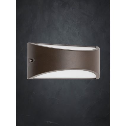 Redo 90192 - LED-Wandleuchte für den Außenbereich SCUDO LED/10W/230V 3000K IP54 braun