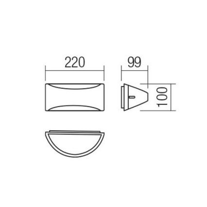 Redo 90192 - LED-Wandleuchte für den Außenbereich SCUDO LED/10W/230V 3000K IP54 braun