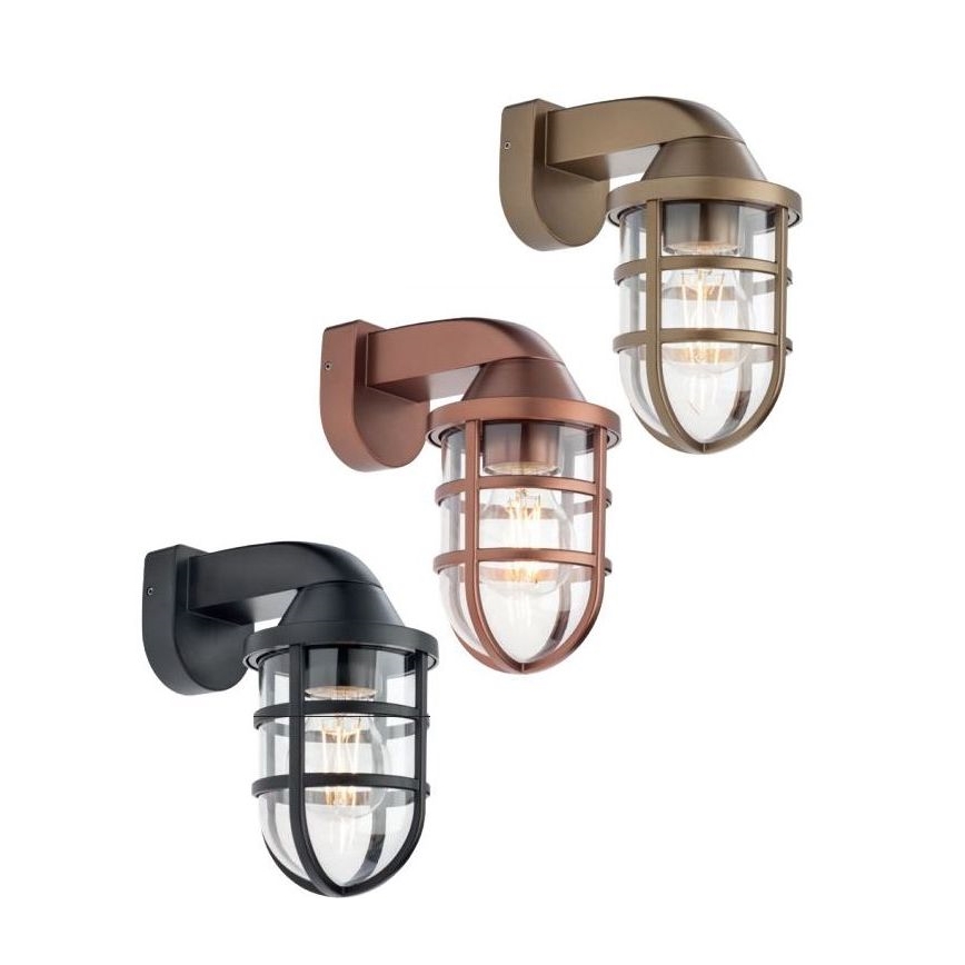 Redo 90206 - Außenwandbeleuchtung CAGE 1xE27/28W/230V IP44 Kupfer