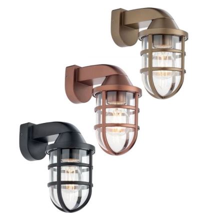 Redo 90206 - Außenwandleuchte CAGE 1xE27/28W/230V IP44 Kupfer