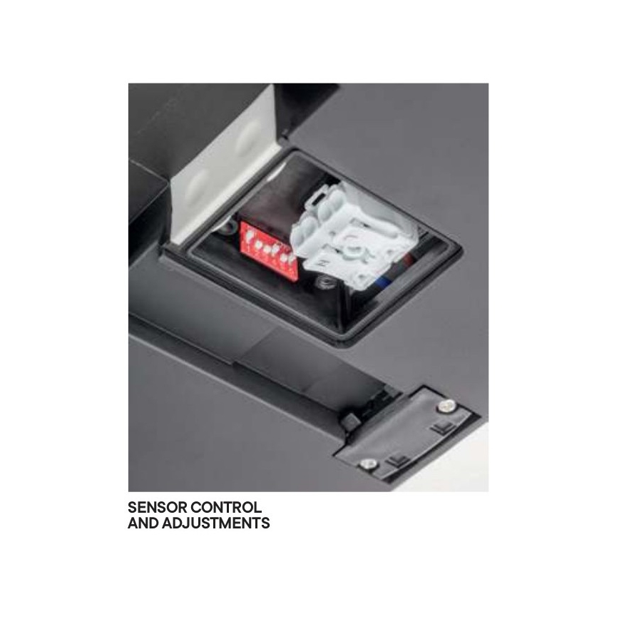 Redo 90290 - LED Außen-Deckenleuchte mit Sensor ISOLA LED/24W/230V Ø 26 cm 3000/4000/6500K IP54 Anthrazit