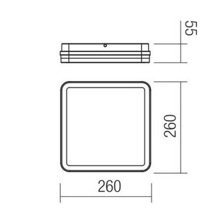 Redo 90292 - LED-Deckenleuchte für den Außenbereich mit Sensor ISOLA LED/24W/230V 26x26 cm 3000/4000/6500K IP54 anthrazit
