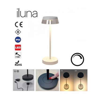 Redo 90306 - LED dimmbare Touch-Tischlampe ILUNA LED/2,5W/5V 2700-3000K 3000 mAh IP65 weiß