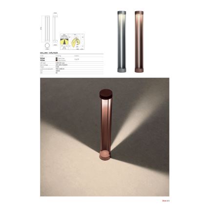 Redo 90365 - LED-Außenleuchte ZEUS LED/11,5W/230V 3000K 75 cm IP54 Anthrazit