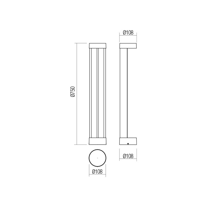 Redo 90365 - LED-Außenleuchte ZEUS LED/11,5W/230V 3000K 75 cm IP54 Anthrazit