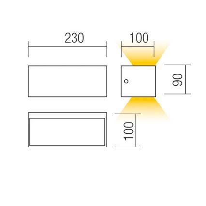 Redo 90373 - LED Auβen-Wandbeleuchtung LAMPRIS LED/13W/230V IP65 weiß