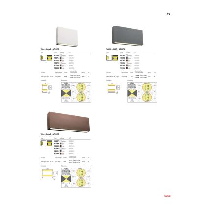 Redo 90376 - LED Auβen-Wandbeleuchtung KAMAL LED/4,4W/230V 3000K IP54 grau