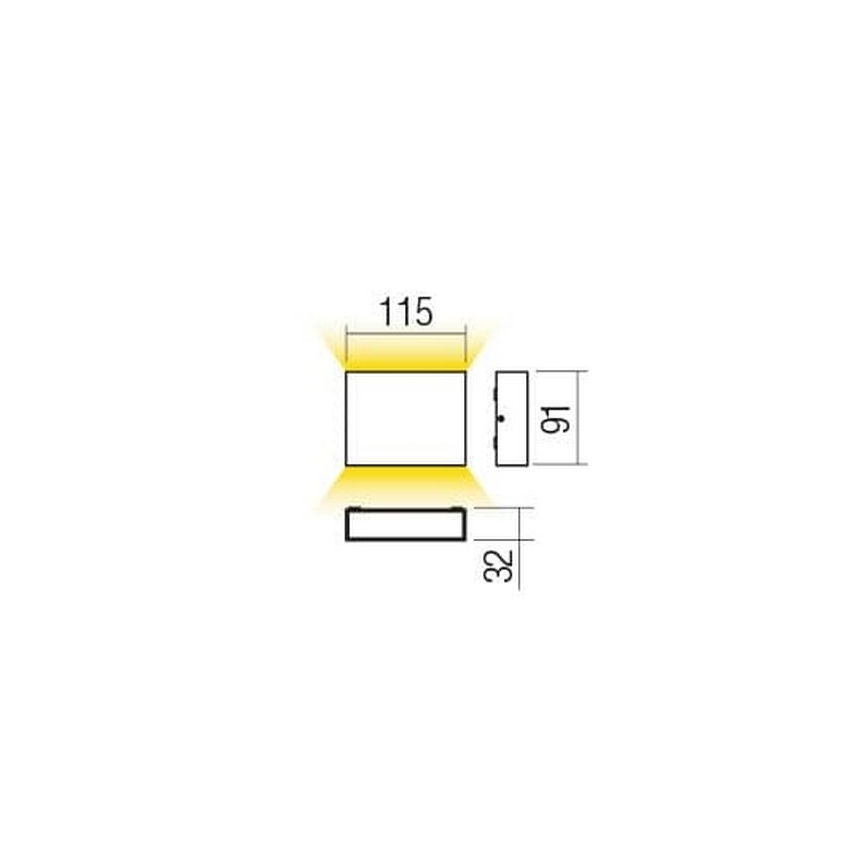 Redo 90376 - LED Auβen-Wandbeleuchtung KAMAL LED/4,4W/230V 3000K IP54 grau