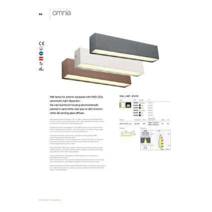 Redo 90395 - LED Auβen-Wandbeleuchtung OMNIA LED/12W/230V 3000K IP54 braun