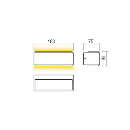 Redo 90400 - LED-Wandleuchte für den Außenbereich DASH LED/9W/230V 4000K IP65 weiß