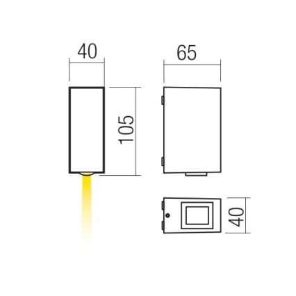 Redo 90413 - LED Auβen-Wandbeleuchtung ACE LED/3,36W/230V 3000K IP54 weiß