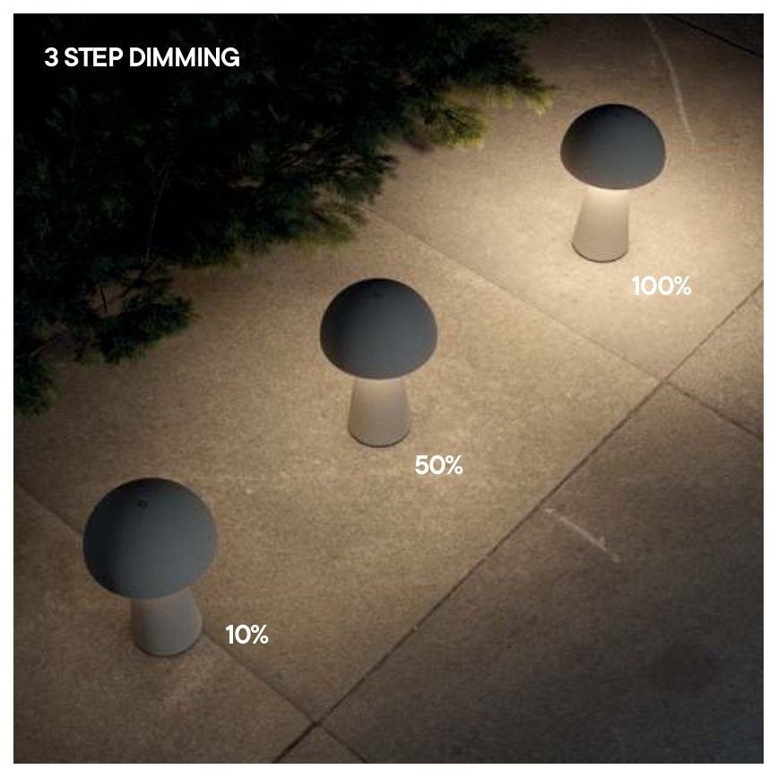 Redo 90439 - Dimmbare Touch-Außenleuchte KIRA, LED/4,7W/230V, 2200 mAh, IP44, schwarz