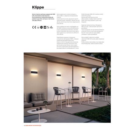 Redo 90451 - LED Außenwandleuchte KLIPPE LED/24W/230V 3000K IP54 weiß