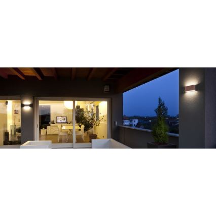 Redo 90453 - LED-Außen-Wandleuchte KLIPPE 24W/230V 3000K IP54 Braun