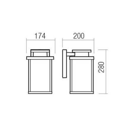 Redo 90462 - Outdoor-Wandleuchte YARD 1xE27/42W/230V IP44 anthrazit