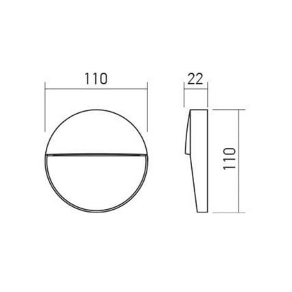 Redo 90473 - LED-Wandleuchte für den Außenbereich LANDER LED/3W/230V IP54 anthrazit