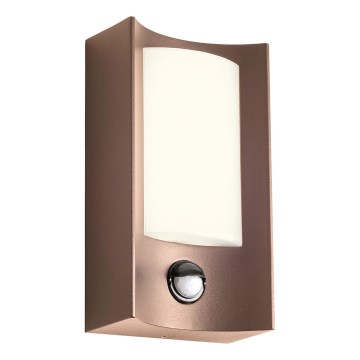 Redo 90487 - LED-Outdoor-Wandleuchte mit Sensor WARP LED/8W/230V 3000K IP44 braun