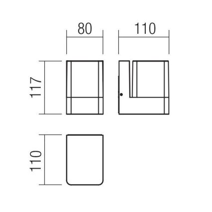 Redo 90489 - LED-Wandleuchte für den Außenbereich TOK LED/9,4W/230V IP44 anthrazit