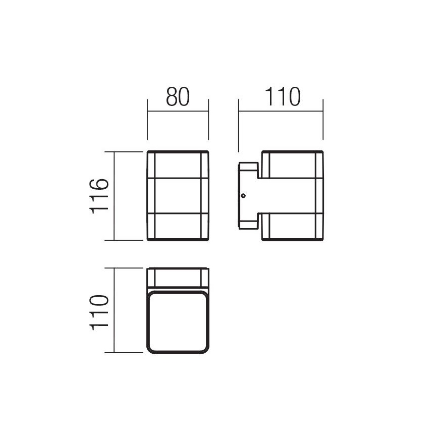 Redo 90492 - LED-Wandleuchte für den Außenbereich TOK LED/14,8W/230V IP44 anthrazit