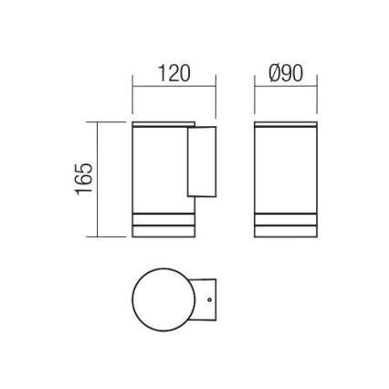 Redo 90517 - Outdoor-Wandleuchte CARGO 1xGU10/28W/230V IP54 anthrazit