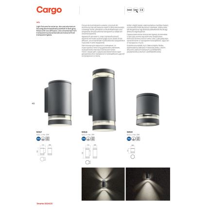 Redo 90519 - Outdoor-Deckenleuchte CARGO 1xGU10/28W/230V IP54 anthrazit