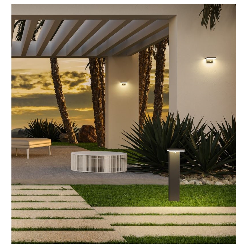 Redo 90535 - LED-Solarwandleuchte mit Sensor TAIYO LED/2W/3,7V 3000K 2200 mAh IP54 anthrazit