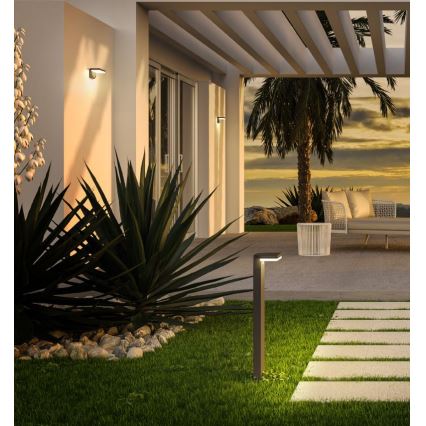 Redo 90535 - LED-Solarwandleuchte mit Sensor TAIYO LED/2W/3,7V 3000K 2200 mAh IP54 anthrazit