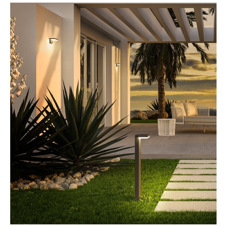 Redo 90535 - LED-Solarwandleuchte mit Sensor TAIYO LED/2W/3,7V 3000K 2200 mAh IP54 anthrazit