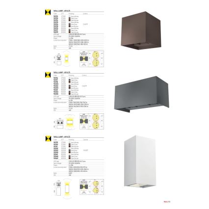 Redo 90554 - LED Außenwandleuchte VARY 2xLED/10W/230V 3000K IP54 braun