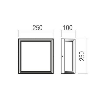 Redo 90566 - LED-Wandleuchte für den Außenbereich QUADRIS LED/20W/230V IP54 braun