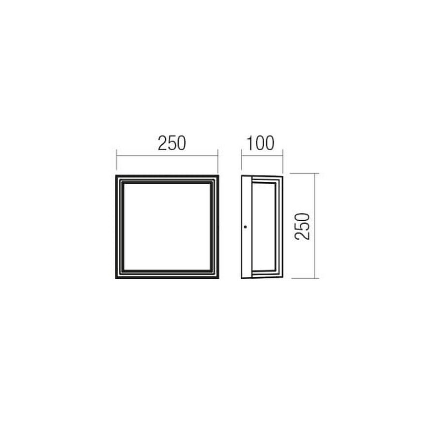 Redo 90566 - LED-Wandleuchte für den Außenbereich QUADRIS LED/20W/230V IP54 braun