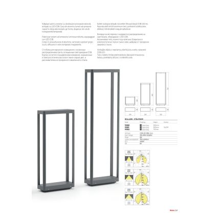 Redo 90581 - LED-Außenleuchte WAKE, 8W/230V, 3000K, 50 cm, IP65, Anthrazit