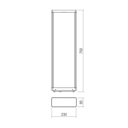 Redo 90582 - WAKE LED Außenleuchte, 8 W, 230 V, 3000 K, 75 cm, IP65, Anthrazit