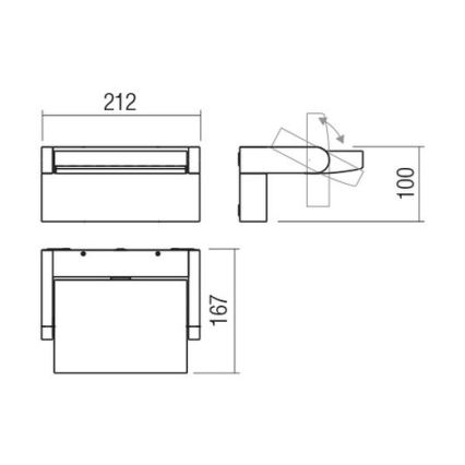 Redo 90584 - LED-Außenwandleuchte FLIP LED/20W/230V 3000K CRI 90 IP54 Anthrazit