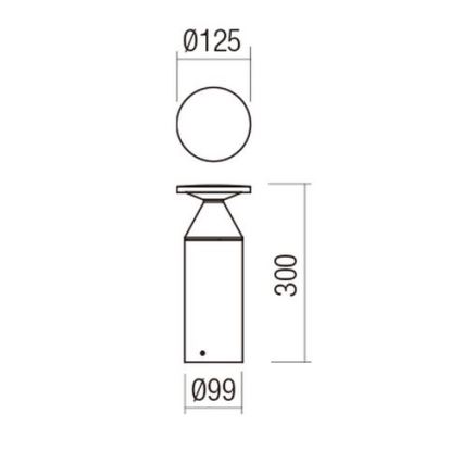 Redo 90590 - LED-Außenleuchte BIRO LED/12W/230V 3000K 30 cm CRI 90 IP65 braun