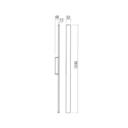Redo 90622 - LED-Wandleuchte für den Außenbereich REFLEXA LED/20W/230V 3000K 124 cm IP54 braun