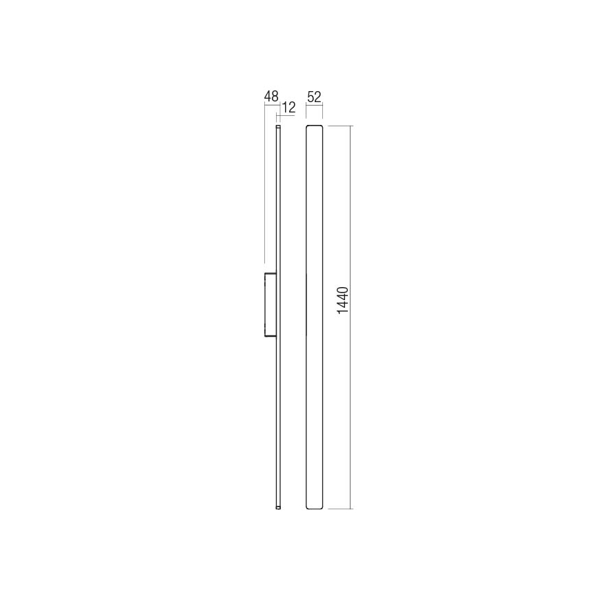 Redo 90625 - LED-Wandleuchte für den Außenbereich REFLEXA LED/24W/230V 3000K 144 cm IP54 schwarz