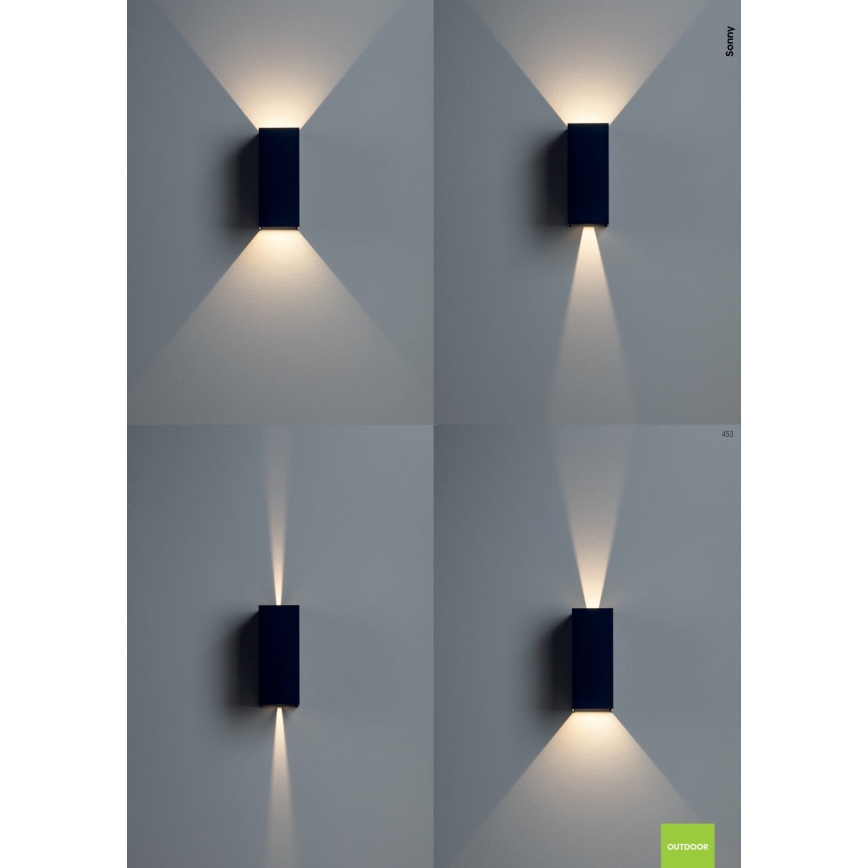 Redo 90636 - LED-Outdoor-Wandleuchte SONNY 2xLED/5W/230V 2200/3000/4000K IP54 anthrazit