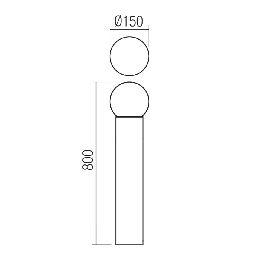 Redo 90643 - Außenleuchte BULK 1xE27/28W/230V 80 cm IP44 anthrazit