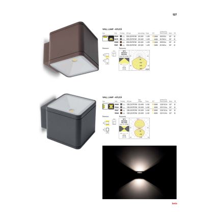 Redo 9065 - LED Auβen-Wandbeleuchtung BETA 2xLED/6W/230V IP54